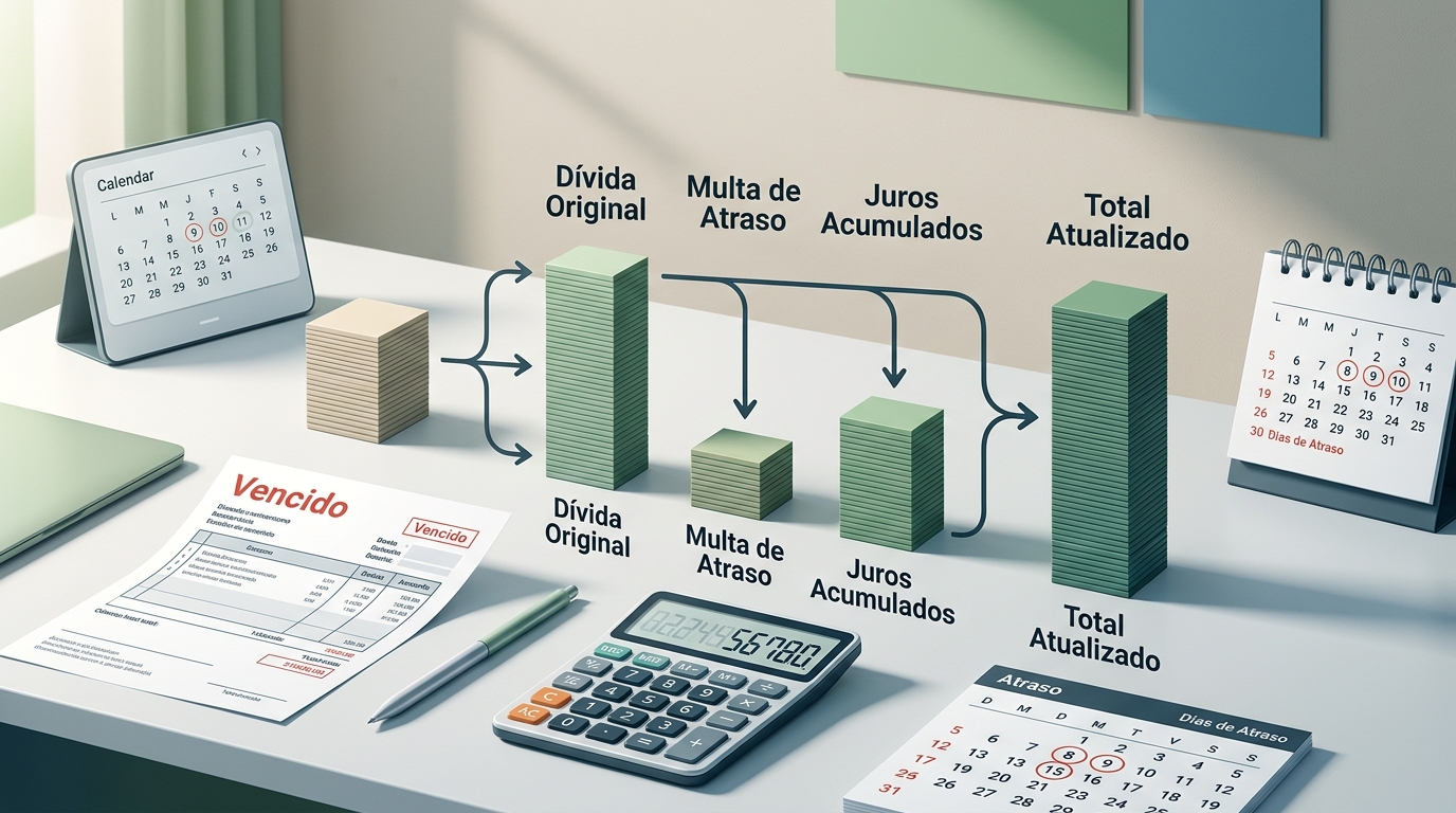 Como calcular juros de mora e multa por atraso?